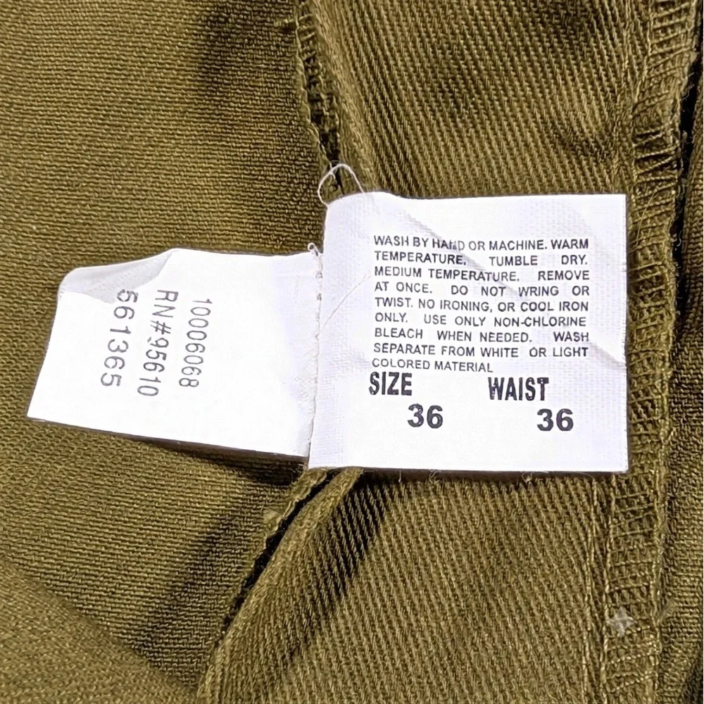 Vintage Boy Scouts of America Olive Green Cargo Pants Mens 36 Straight Leg Twill